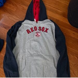 navy, grey and red boston red sox hoodie